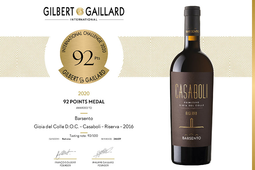 Il nostro Casaboli medaglia d’oro all’International Challenge Gilbert & Gaillard